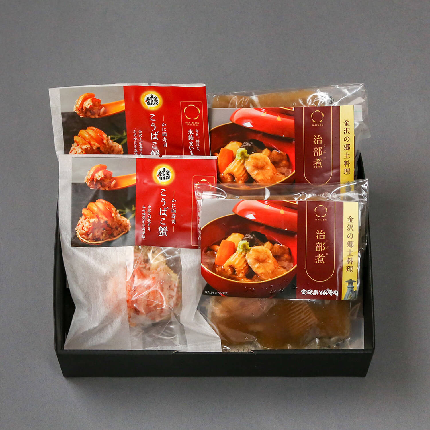 香箱蟹寿司 （2個）・治部煮（2個）セット