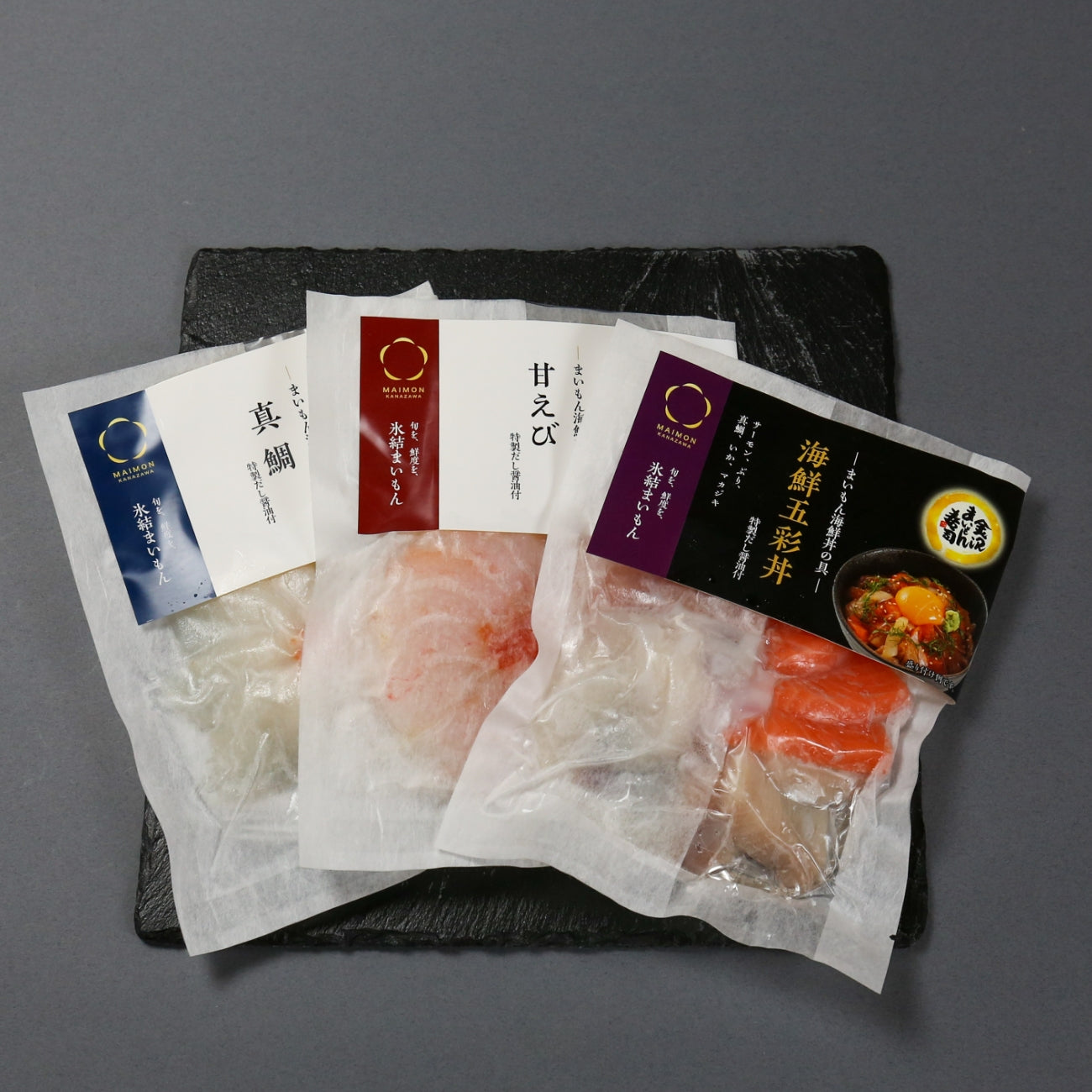 海鮮丼の具　3種セットA（五彩丼・甘えび・真鯛）