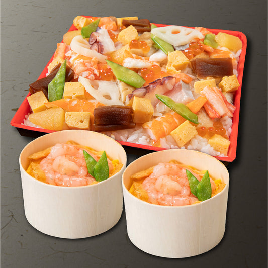 【限定10セット】彩ちらし&甘えびわっぱちらし（2個）セット